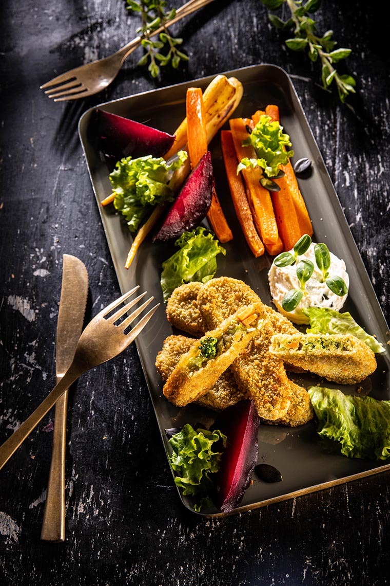 Delightful dish with baked root vegetables