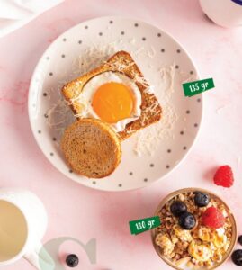Gratin toast with egg and telemea cream cheese 135 gr